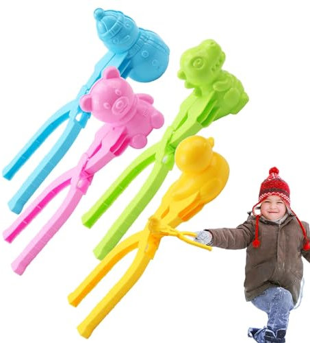 4 Stück Schneeformen Für Kinder Im Freien, Schneeballzange Ente, Schneeball-Spielzeug-Spiele-Form - Winter-Schneespielzeug, Snow Ball Fight Maker Tool Clip