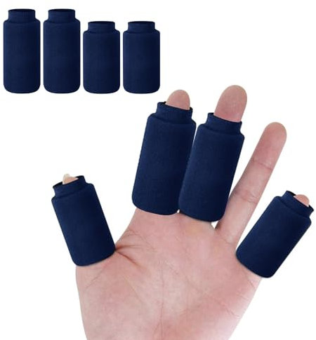 ThreeH Manchons de Glace pour les Doigts 4 Poches de Glace Réutilisable Manchon de Compression en Gel Doigts de pied Thérapie Chaude et Froide pour Blessures et Gonflement, Marine