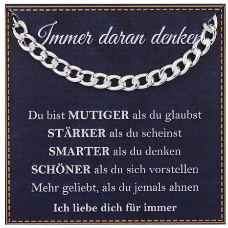 Rajputana 4mm Silberkette Schmuck Geschenke für Männer/Papa/Sohn Vatertagsgeschenk Cuban Chain Necklace für Jungen Halskette Herren Men Boys