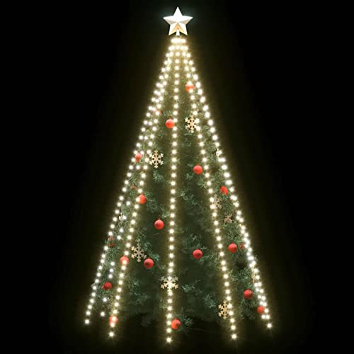 Tidyard Weihnachtsbaum-Lichternetz Tannenbaum Lichterbaum Weihnachtsdeko Beleuchtung Außen Beleuchtet Lichterkette Indoor Outdoor mit 400 LEDs Kaltweiß 400 cm