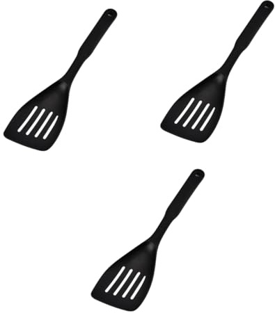 GRIRIW 3 Pcs Non-stick Cooking Spatula Grill Flipper Heat Resistant 4-hole Drain Spade Shovel Utensil Sets for Cooking