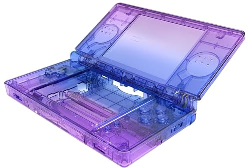 eXtremeRate Gradient Translucent Bluebell Replacement Full Housing Shell for Nintendo DS Lite, Custom Handheld Console Case Cover with Buttons, Screen Lens for Nintendo DS Lite NDSL - Console Without