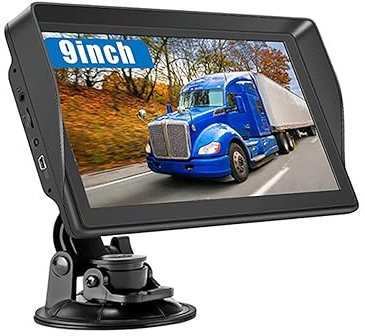 NEWFUN GPS Voiture,9 Pouce GPS Poids Lourds,Auto Navigation avec HD Écran Tactile,Multi-Languages Guidage Vocale 2025 Cartographie UK Europe Installée Mise à Jour Gratuite à Vie,pour Auto,Camion