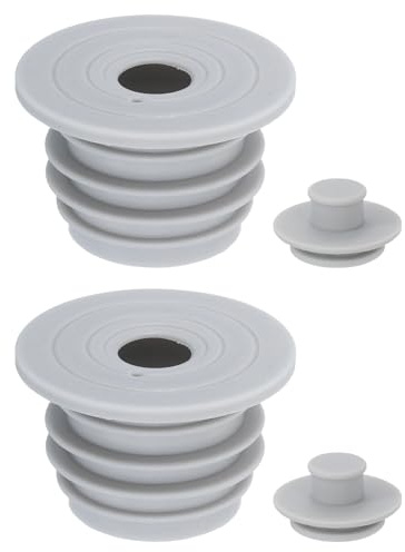 sourcing map 2Pcs Drain Pipe Seal Ring, Silicone Ring Washing Machine Sealing Plug, Anti-Odor Floor Drain Plug Sewer Pipe Seal Ring Sealing Covers with Plugs for 45-50mm PVC Drainage Pipe, Gray