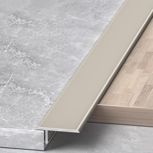 Übergangsprofil T-Profil Ausgleichsprofil Aluminium Eloxiert Übergangsschiene 3 Stück 90cm Flach Ausgleichsprofil Abschlussleiste Für Fliesen Laminat/Parkett(Matte Champagne,16mmx0.9m)