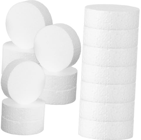 COHEALI 24pcs Foam Blocks Round Foam Cylinders Craft Discs Cake Decorating Supplies DIY Projects