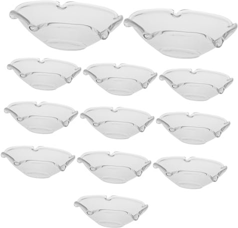 Yardenfun 12pcs Fluted Glass Candle Drip Catcher for Taper Candles Decorative Wax Holder for Home Dining Table Prevent Wax Dripping Furniture