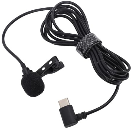 Microfono Lavalier USB Type C Wired Lapel Mic per Intervista Registrazione degli Smartphone Video Online Game Streaming Live