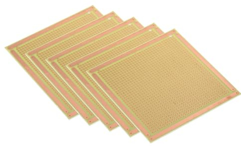 PATIKIL 4 x 4 PCB Board Circuit, 5 Pcs Single Sided Prototype Solder Boards for DIY Soldering and Electronic Project Circuit Boards Solderable Breadboard, Yellow