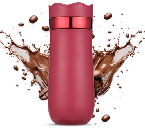 Portable French Press Travel Mug 320ml/11oz Stainless Steel Double Wall Insulated Coffee Maker for Ground Coffee and Tea Leaves On-The-Go Use No Leak Hot/Cold Brew Coffee Press