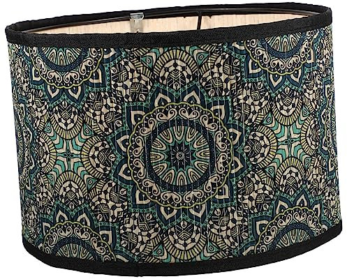 DIYEAH Retro Bambus Lampenschirm Mandala Muster Langlebiger Dekorativer Lampenüberzug Zarter Lampenschirm Für Hängelampe Und Tischlampe Geeignet Für Küche Schlafzimmer Wohnzimmer