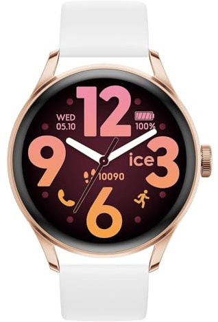 Ice-Watch - Ice smart 3.0-1.2 Rose-Gold White AMOLED GPS - Rose-Gold runde verbundene Uhr für Damen mit Silikonarmband - 025104 (1.20 Zoll)
