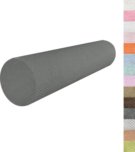 Lsjoaw Rundes Nackenkissen 50x18x18cm Nackenrolle 45D Hochelastischer Schwamm Lagerungsrolle Kissenrolle Knierolle Bolster Side Sleeper Grau
