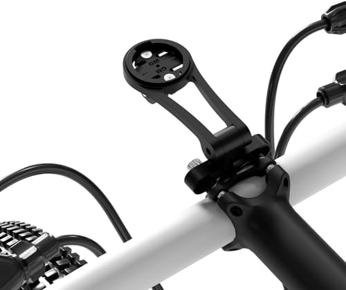 Verstellbare 38 mm Fahrradvorbau-Computerhalterung für Garmin Edge Explore, leichte Aluminium-GPS-Außenhalterungen, Taschenlampe und Action-Kamera, kompatibel mit Bryton, Wahoo und Cateye, Schwarz