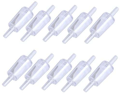 Qudinip 4mm One Way Check Valve, 10 Pcs Stop Check Valve Non Return Valve for Air Pump Aquarium Fish Tank with PP Material (4mm white)