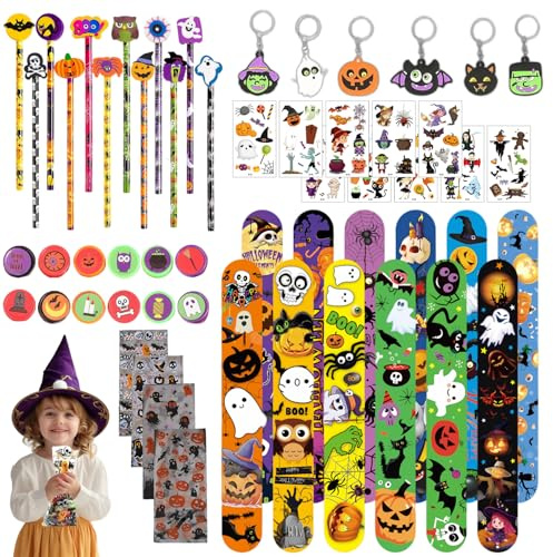 TELAOBAN Niños Rellenos de Bolsa de Fiesta, 98 Piezas Regalo Fiestas con pulseras a presión, sellos para niños, tatuajes, bolsas de regalo, Juguetes de Fiesta a Granel, para Regalo Niños