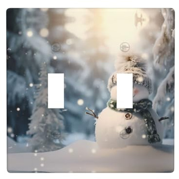 Phayah Yeti - Placa decorativa para interruptor de luz doble, diseño de doble palanca
