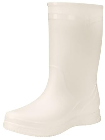Stivali di gomma da donna, in tinta unita, spessi, resistenti alla pioggia, antiscivolo, da trekking, da donna, bianco, 36 EU