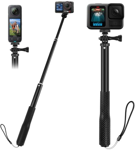 92cm Ausziehbar Wasserdicht Selfie Stick für GoPro Hero 13 12 11 10 9 Max DJI Osmo 360 Action 5 Pro 4 3 Insta360 X5 X4 X3 Ace Aluminum Alloy Handheld Pole Stick Monopod Action Cam Unterwasser Zubehör