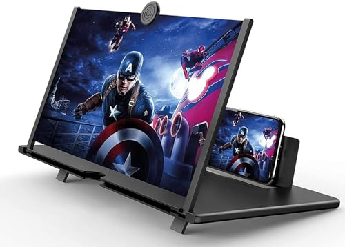 Sevitini Amplificatore schermo cellulare, 16 pollici 3D HD ingranditore schermo smartphone, pieghevole Lente d'ingrandimento,per tutti gli smartphone, per la visione di video
