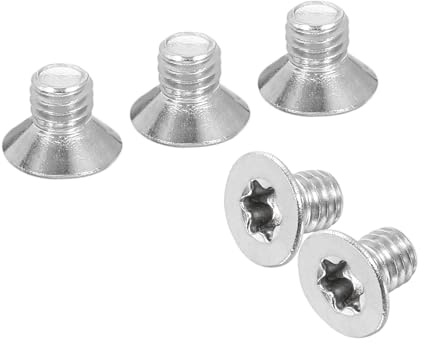 QUARKZMAN Torx Senkkopfschrauben M6-1x8mm Linsensenkkopf Silber, 25 Stück | Sicherheitsschrauben 304 Edelstahl Antrieb Linsensenkkopf Vollgewinde