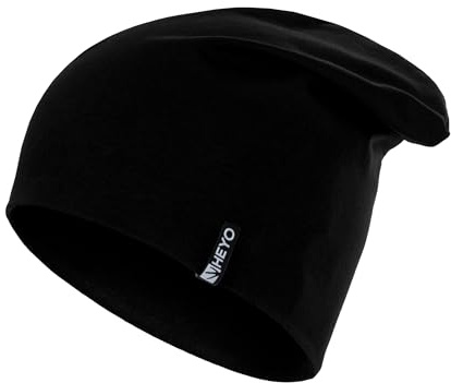 HEYO Unisex Slouch Beanie Mütze aus Baumwolle Übergangsmütze Damen Herren Elastisch Dünne Kopfbedeckung Sportmütze HCU007