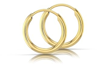 Ohrringe aus 585er Gelbgold – goldene Creolen für Damen mit Klappverschluss, eleganter Damenschmuck, inkl. Reinigungstuch