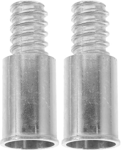 CATIEBYE 2pcs Metal American Thread Broom Handle Threaded End Replacement Tips, Extension Pole Adapter for Mop and Broom, Compatible Telescopic and Straight Rods, Household Cleaning