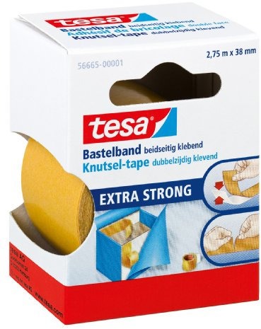 Cinta adhesiva de doble cara tesa para manualidades (2,75 m, 38 mm), blanco