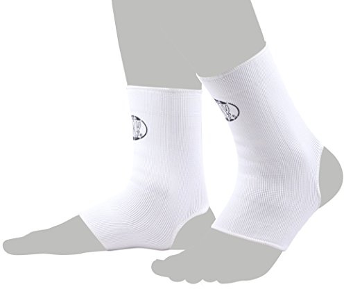 BAY Sprunggelenkbandage aus Polyester-Baumwolle, Knöchelschutz für Sport, 2 Stück, Weiß, XS-XL