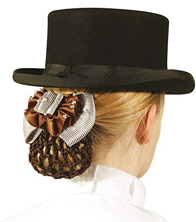 Haarspange mit gehäkeltem Haarnetz-braun