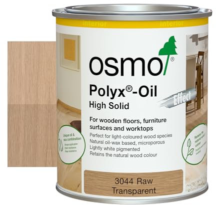 Osmo Polyx®-Oil Effect- Hard Wax Oil 3044C, Raw Matt, 750ml - Durable Wood Oil for Wooden Furniture, Water-Resistant Floor Wax, Wood Treatment & Wood Finish - Ideal for Oak, Pine, Spruce, Beech & More