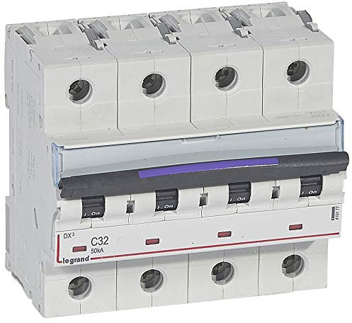 Disjoncteur DX³ 50kA - 4P 400V~ - 32A - courbe C - 6 modules