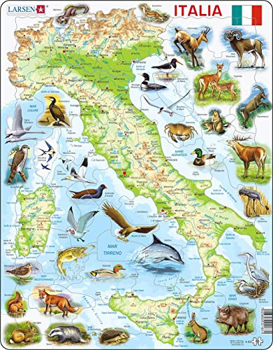 Larsen K83 Italien, physische Karte, Italienisch Ausgabe, Rahmenpuzzle mit 65 Teilen