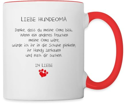 Liebe Hundeoma Spruch Tasse Zweifarbig