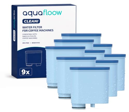 Aquafloow Ersatzwasserfilter Kompatibel mit Philips® AquaClean® CA6903/10 & CA6903/22, Saeco® LatteGo® Series 2200/3200/5400 & PicoBaristo – Antikalk Wasserfilter für Kaffeevollautomat (9x)