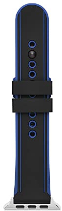 Armani Exchange Herren-Silikonarmband für Apple Watch®, individuelle Passform für 42/44/45 mm mit Einzelknopf-Steckverschluss
