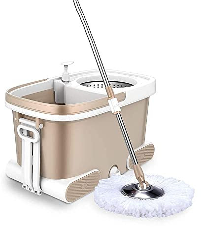 JINHH Set secchi mocio Rotante Sistema Pulizia Pavimento della Cucina casa Sistema Pulizia Pavimento Secchio mocio in Microfibra con Doppio azionamento Mano Libera