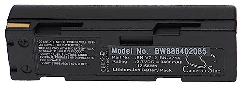 vhbw batteria sostituisce JVC BN-V712, BN-V714U, BN-V714, BN-V712U per videocamera camcorder (3400mAh, 3,7V, Li-Ion)