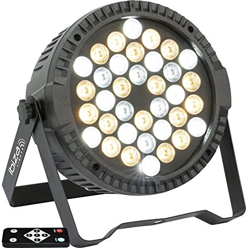IBIZA THINPAR-36X1WHITE LED PAR Scheinwerfer Disco DJ Party Club Effekt Floorspot Effektlicht Fernbedienung DMX Stroboskop CW/WW