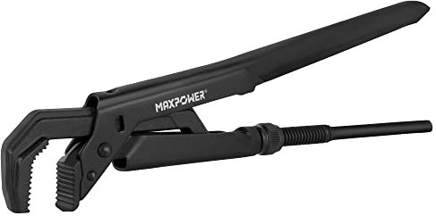 MAXPOWER Swedish Pipe Wrench, Swedish Pipe Spanner Plumbers Spanner Stilsons with 90°Angled Jaw, 300mm/12Inch with MAX Opening Capacity 40mm