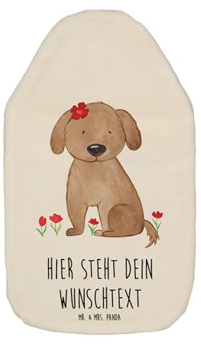 Mr. & Mrs. Panda Wärmflasche personalisiert Hund Dame - Weiß