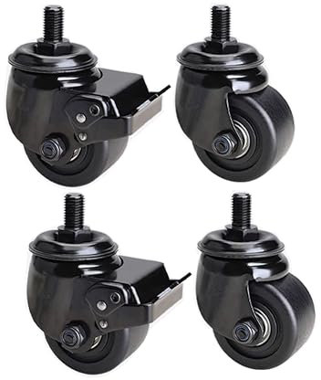 Industrielle Rollen M16 × 25 Schwerlast-Rollen 2000kg (2 Tonnen) Nylon Geräuschlos 2.5'' 3'' Schwenkbare Rollen mit Bremse Werkbank Gerüst Regale Rollwagen Schwere Ausrüstung 4 Stück