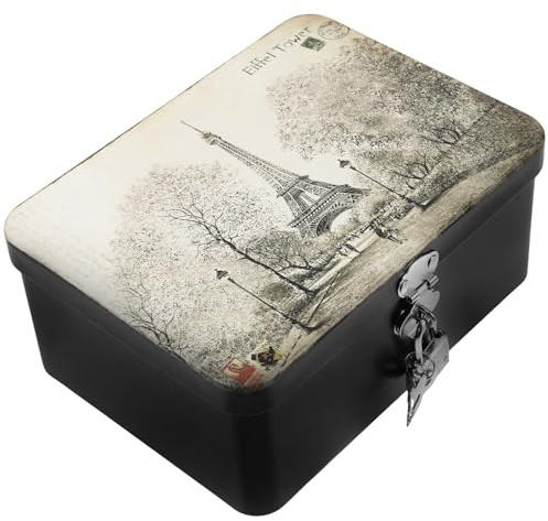 BESTonZON 1juego Caja De Almacenamiento De Joyas De Hierro Cerradura Organizador Decorativo Multifuncional Para Joyas y Objetos Pequeños Mediano Para De Cumpleaños y Decoración De