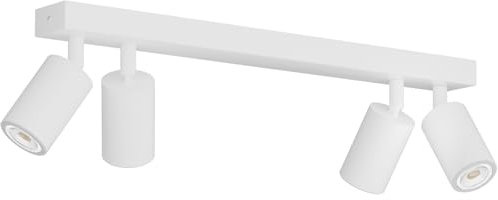 Klighten Weiß Deckenspots 4 Flamming, GU10 Deckenstrahler Strahler Schwenkbar Deckenlampe, Spotleuchte Drehbar für Küche, Schlafzimmer, Wohnzimmer, Länge: 54cm, Ohne Leuchtmittel
