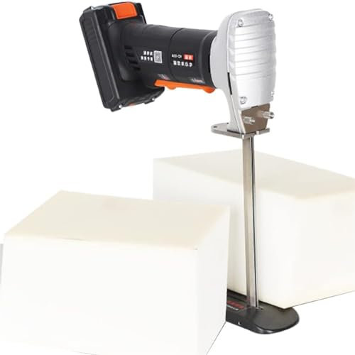 Scie à éPonge Portative éLectrique 300 W, Petite Scie à Main éLectrique, Machine De DéCoupe éLectrique Pour Coupe-Mousse, Angle De Coupe 90 °, Avec Fonction D'Affichage De La,15cm-Lithiumbattery