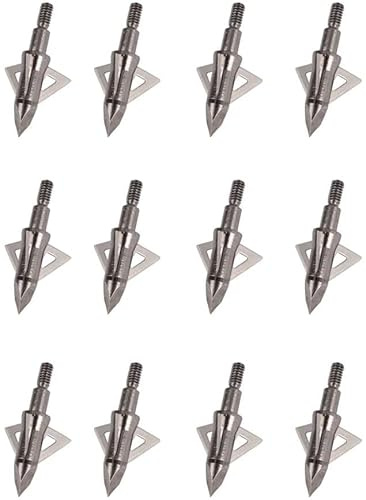 ELONG OUTDOOR 6/12/24 Stück 125 Grain Pfeilspitzen Jagdspitzen mit 3 Klingen Broadheads für Carbonpfeile Armbrust Bogenschießen Bogenjagd