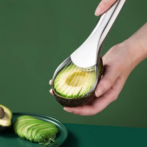 Shofilt Avocado Slicer Tool – 2-in-1 Avocado Cutter & Saver | Stainless Steel Avocado Knife & Pitter | Multi-Function Fruit Cutter for Dragon Fruit, Kiwi, Papaya | Dishwasher Safe