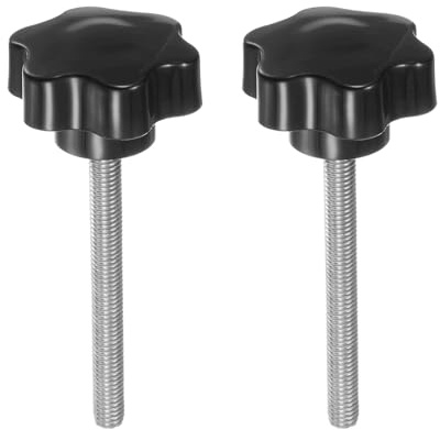 QUARKZMAN 2 Stück Rändelschrauben mit Sterngriff M8 x 80mm x 46mm Sterngriffschraube Kunststoff Knopf Edelstahl 304 Gewindebolzen Klemmschraube Sterngriffmutter Klemmknopf für Maschine