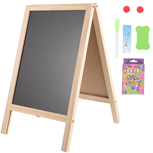 Toyvian Chalkboard Signs, Chalk Board A Frame Chalkboard Sign, Double-Sided Sidewalk Easel, Sturdy Sandwich Board for Bar and Restaurant Cafe Shop Office, Business or Wedding